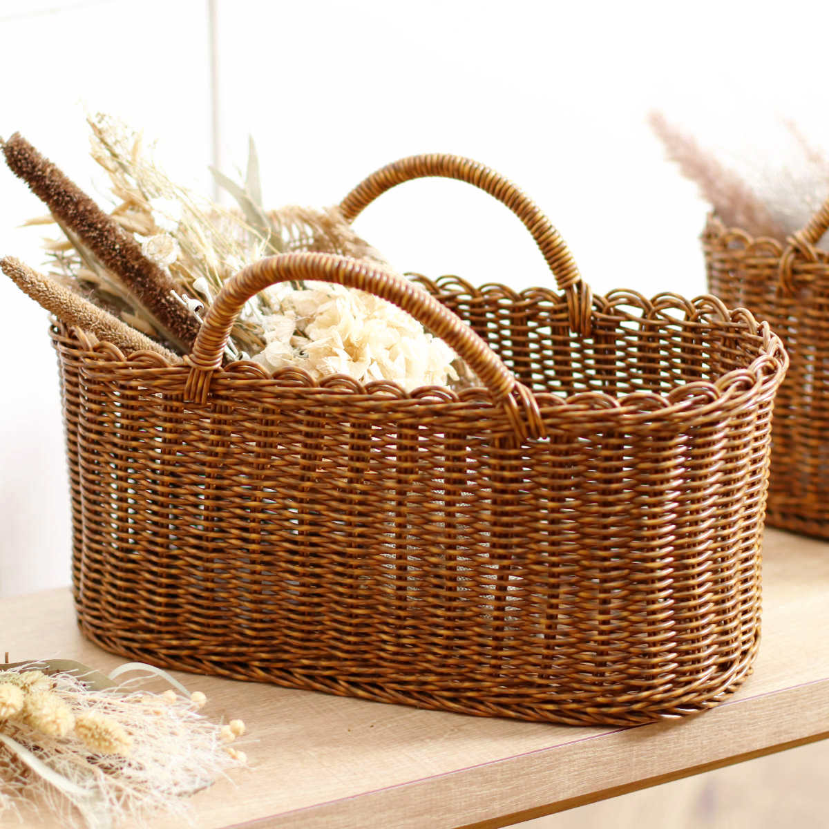 Creer ユティル オーバルハンドルバスケットL 洗える かご バスケット