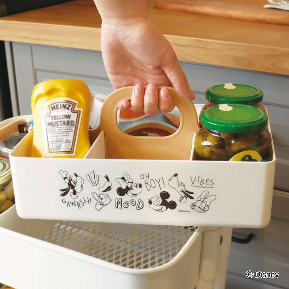 錦化成 収納ボックス ミッキーマウス モッテケース 幅28×奥行18.5×高さ