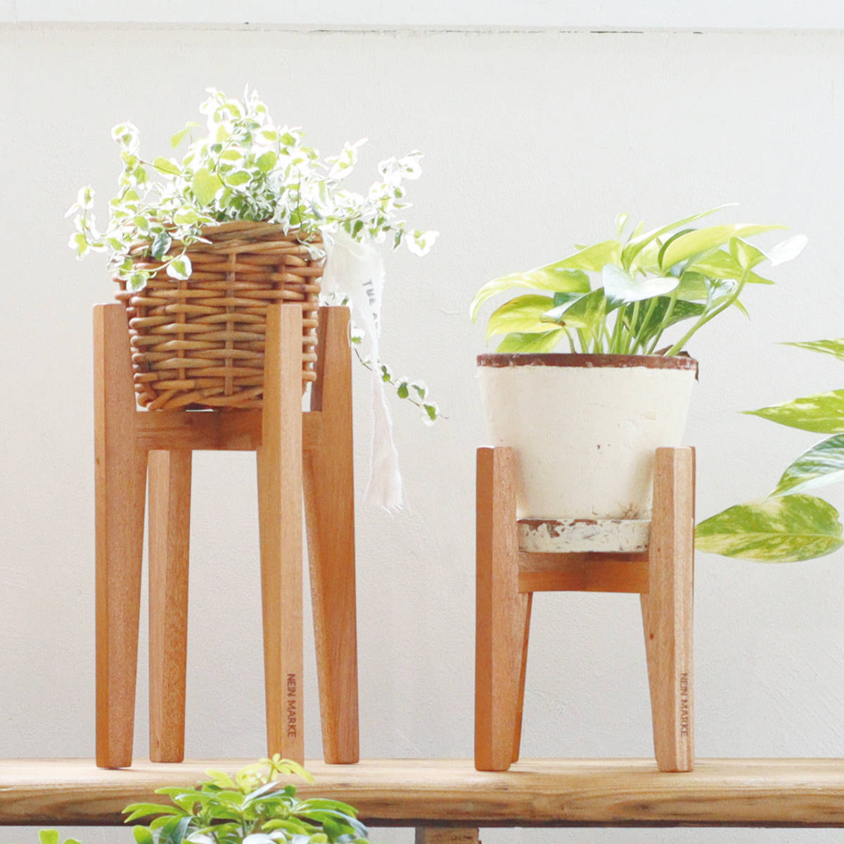 Creer ポットスタンド ナインマーケ マホガニー S ロー （ プランター