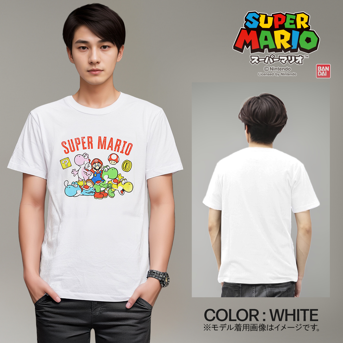 任天堂（Nintendo） スーパーマリオ メンズ レディース Tシャツ マリオ