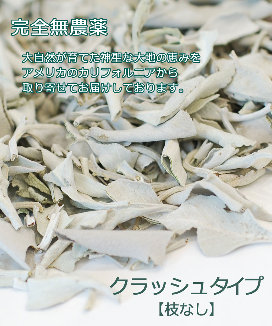 ホワイトセージ 部屋 浄化 クラッシュ 1000g 枝なし : Giyaman