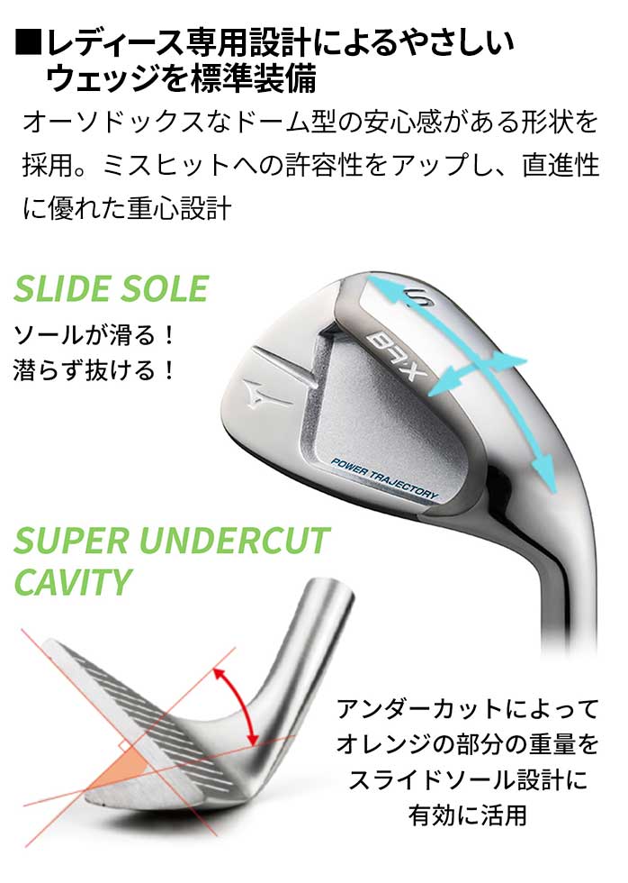 ミズノ ゴルフ レディース BR-X アイアン 6本 セット #7~PW GW SW 3D