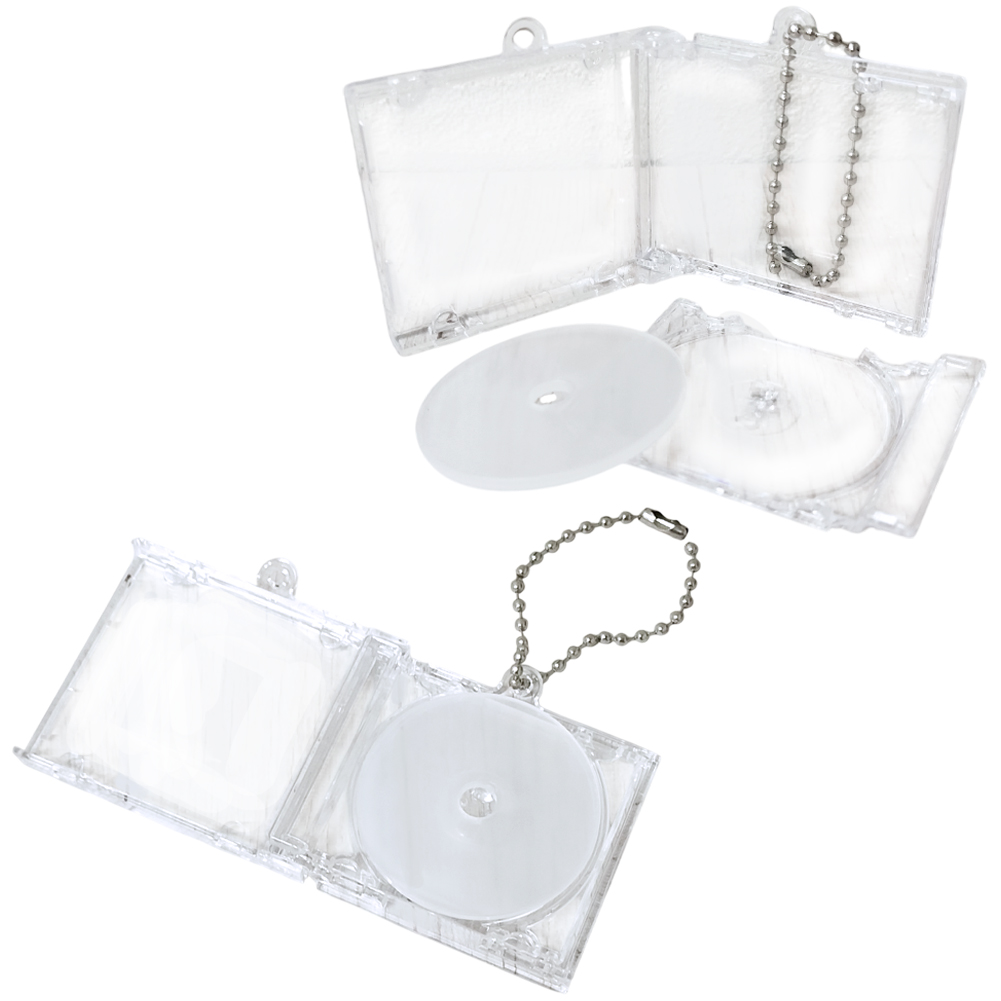 CD風 ミニ キーホルダー 2個セット 推し活 グッズ クリア 手作り