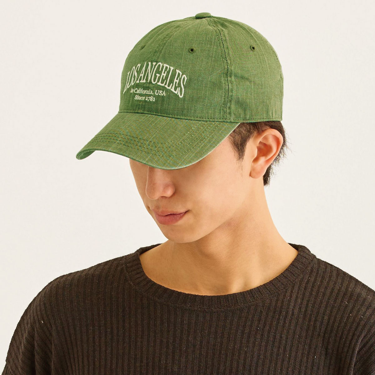 BIG キャップ つば長8cm XXL ウォッシュカラー 刺繍ロゴ メンズ 帽子