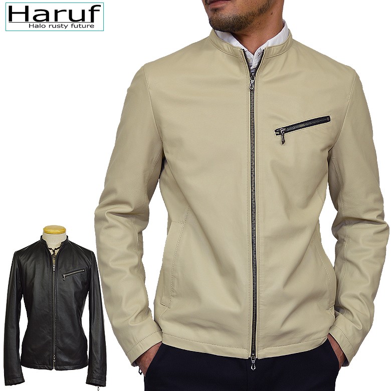 Haruf（ハルフ） レザージャケット シングル ライダースジャケット