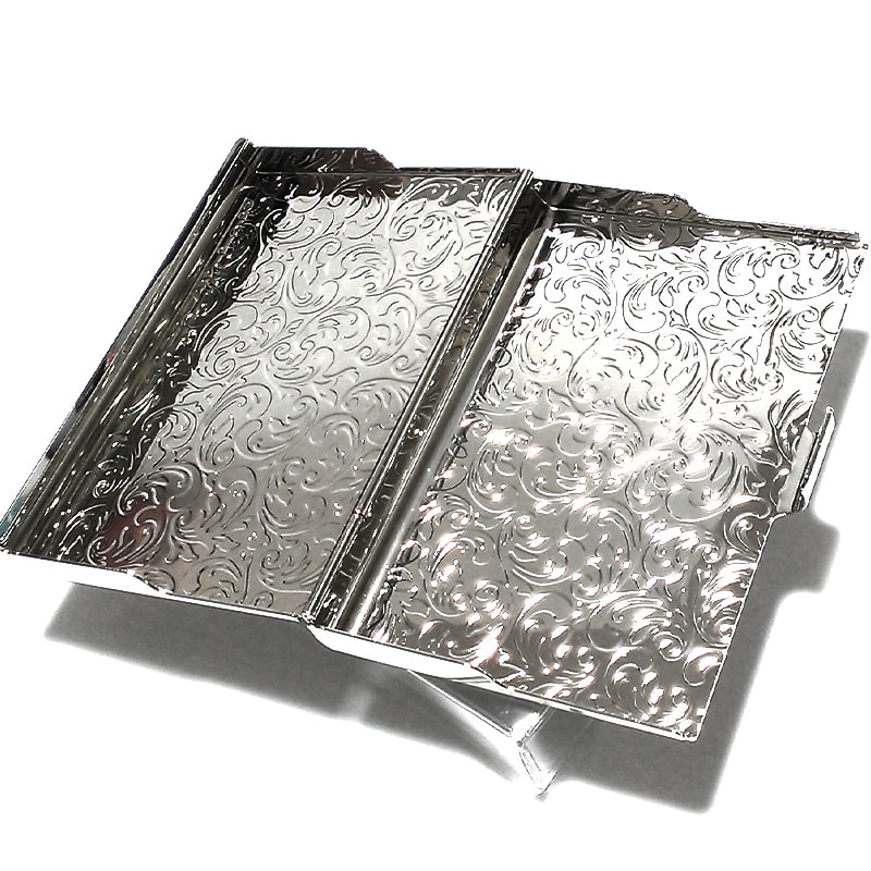 カードケース カジュアル 名刺入れ シルバー アラベスク 潰れない 名刺