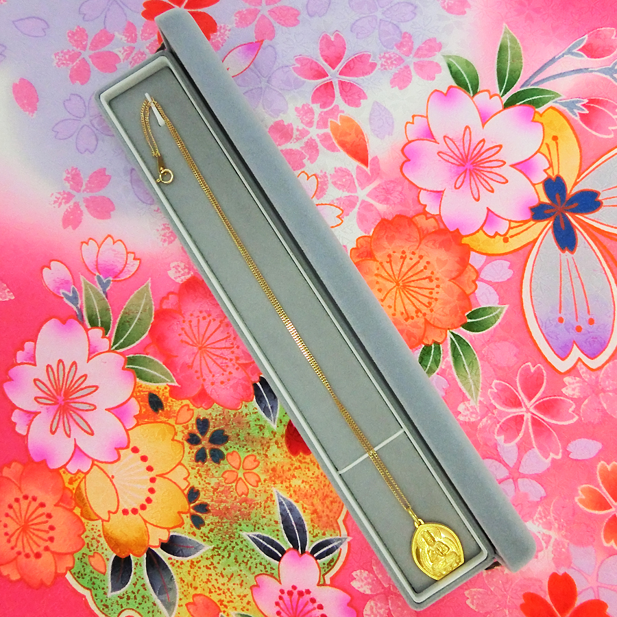 大日如来 梵字｜純金製ペンダント＆18金製チェーン 造幣局刻印品