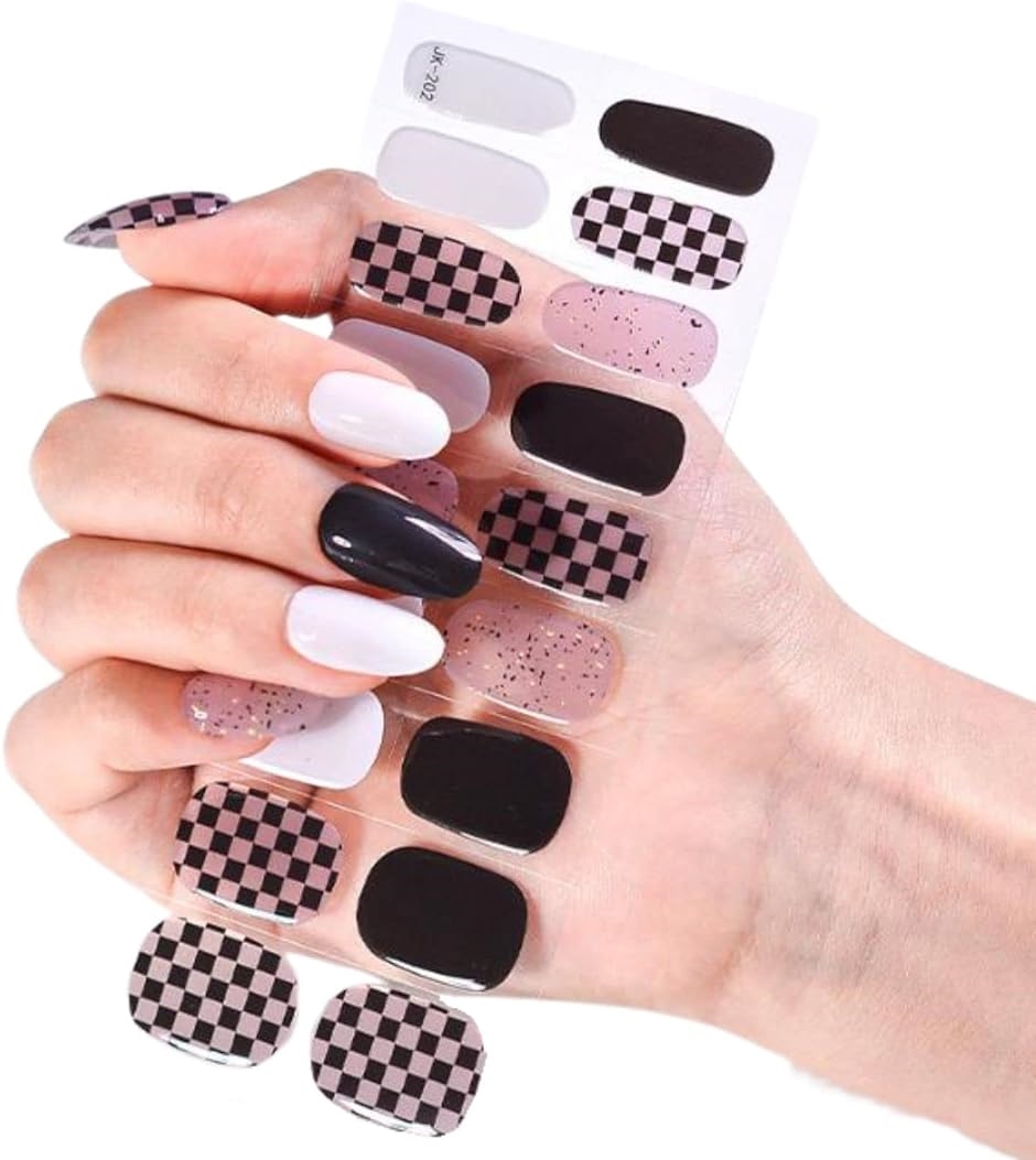 ジェルネイルシール 硬化タイプ 手用 貼るだけ チェック( JK202