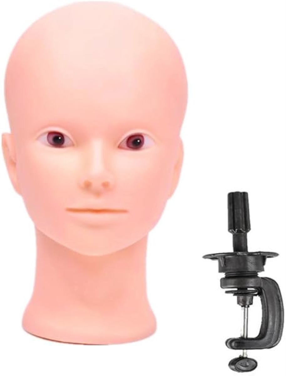 マネキンヘッド ウィッグスタンド 卓上クランプ付き 固定可能 メイク