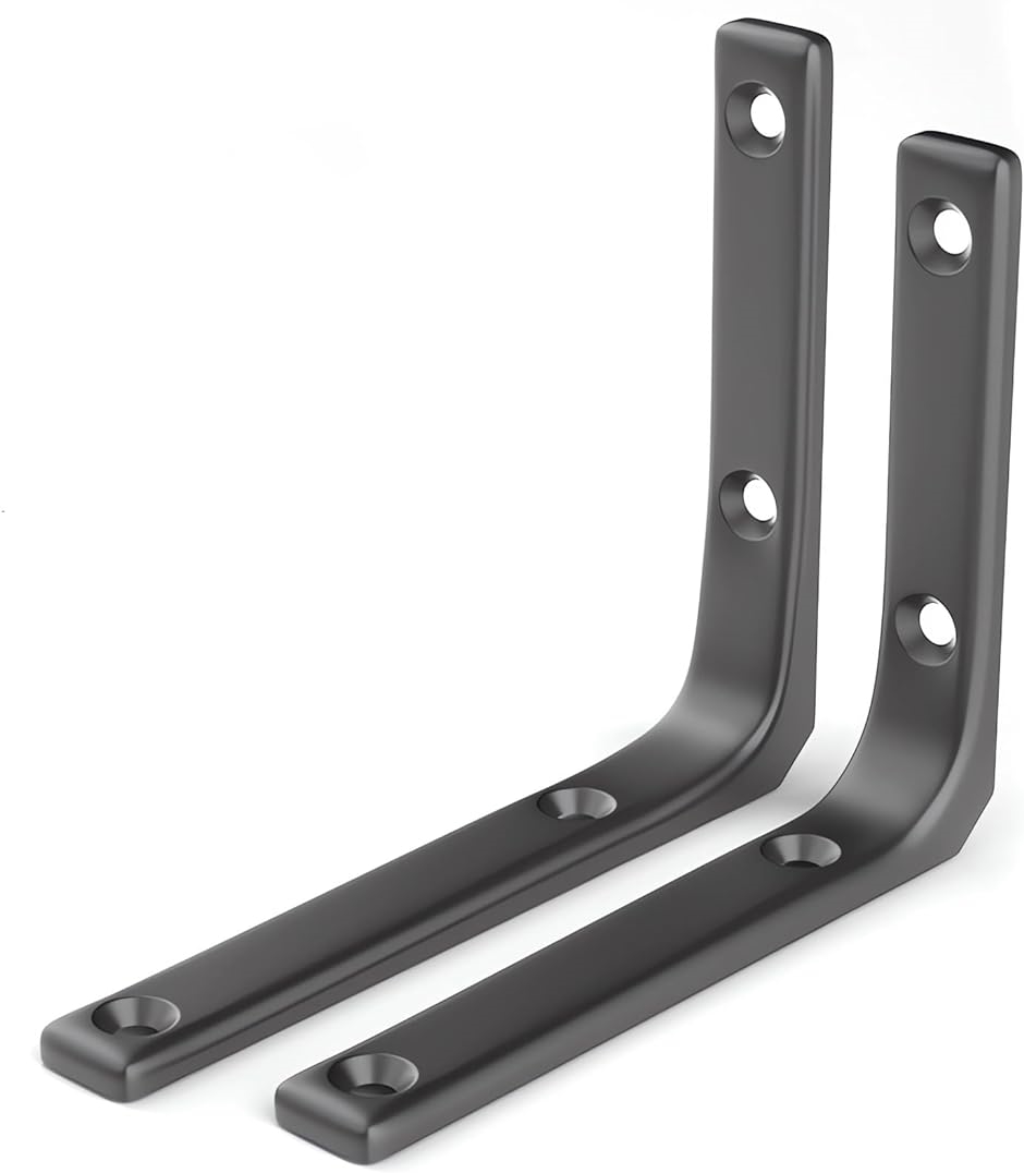 棚受け 金具 L字型 ブラケット ステンレス製 2本入 壁 棚支え ネジ付