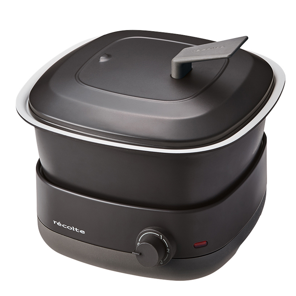 recolte（レコルト） 電気鍋 グリル鍋 ポットデュオ キャレ RPD-4 1人