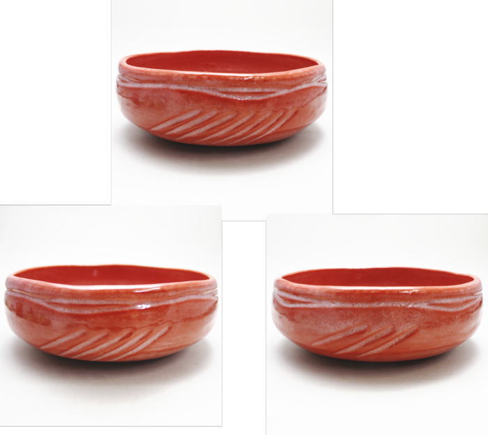 茶道具 炭道具 灰器 青楽又は赤楽 風炉用 佐々木松楽窯 楽焼き 青