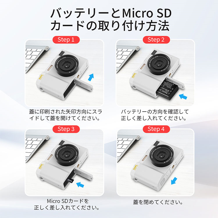 デジタルカメラ デジカメ 日本製チップ 5K WiFi機能 64GBマイクロSD