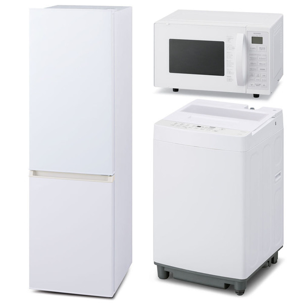 375取付無料！アイリスオーヤマ シンプルホワイト冷蔵庫洗濯機オーブン