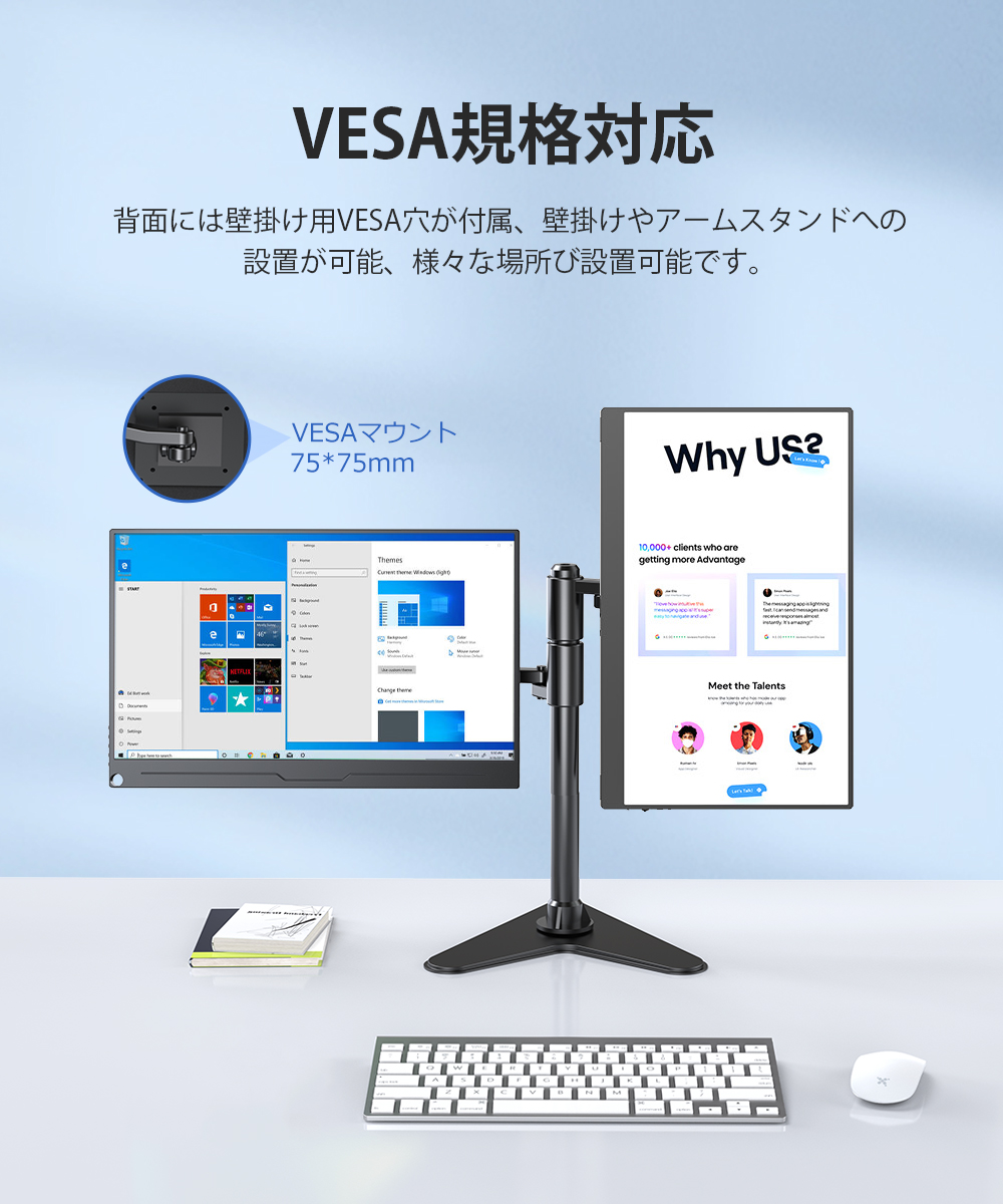 初心者向け／＼2カラー／EVICIV モバイルモニター モバイル