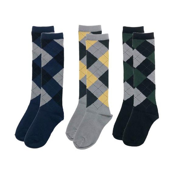 靴下 キッズ ハイソックス 男の子 男子 男 子供 アーガイル チェック 3