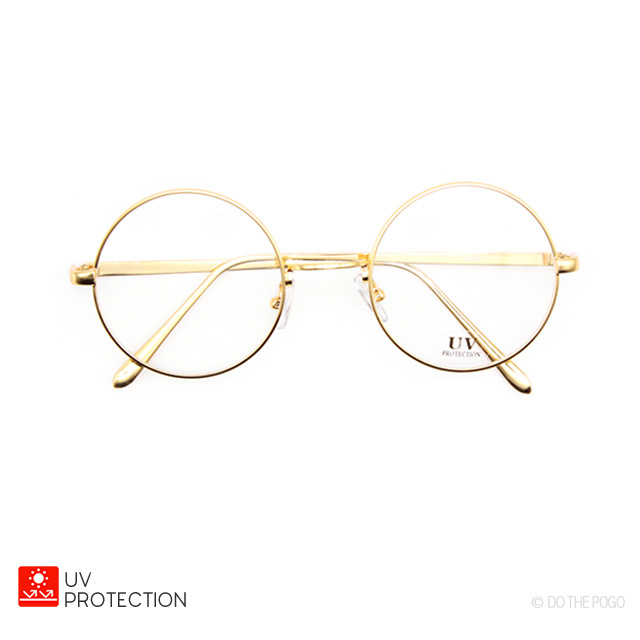 伊達メガネ サングラス ラウンド 丸メガネ クリアレンズ メタル