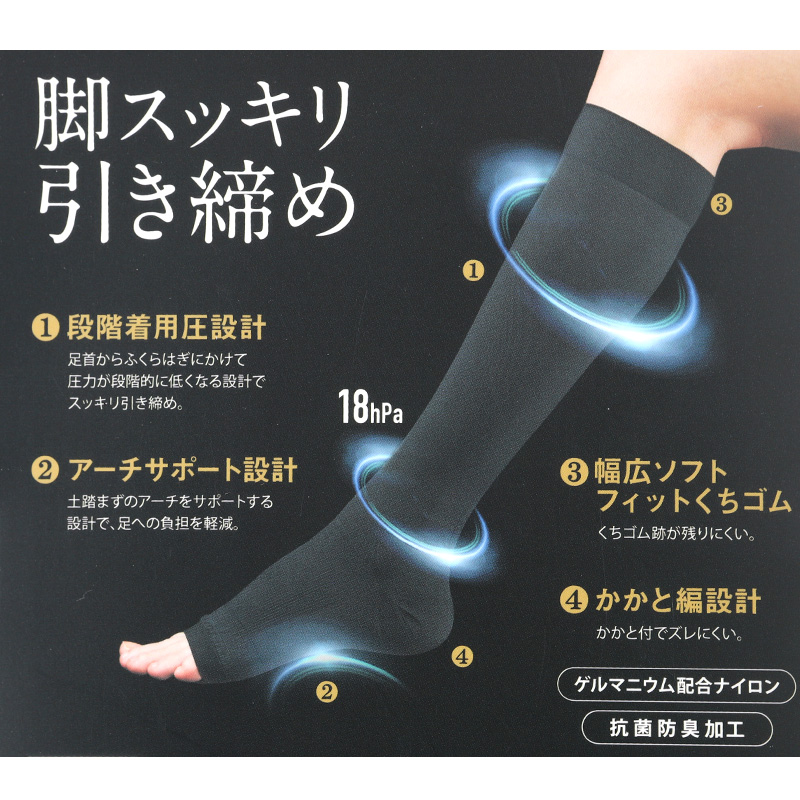 RIZAP（ライザップ） 着圧 ソックス ひざ下丈 レディース M・L