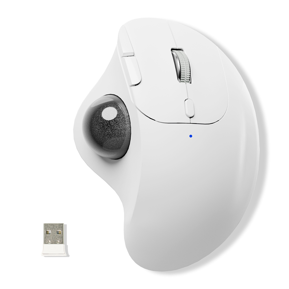 トラックボール ワイヤレスマウス Bluetooth+2.4GHz ボール ダブル