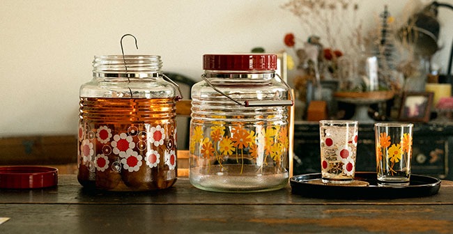 ADERIA アデリアレトロ 貯蔵びん 1L 1000ml 日本製 レトロ 昭和 昭和