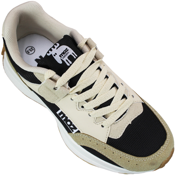 moz（モズ） スニーカー MZ6213 ブラック オレンジ カーキ 23cm〜24.5