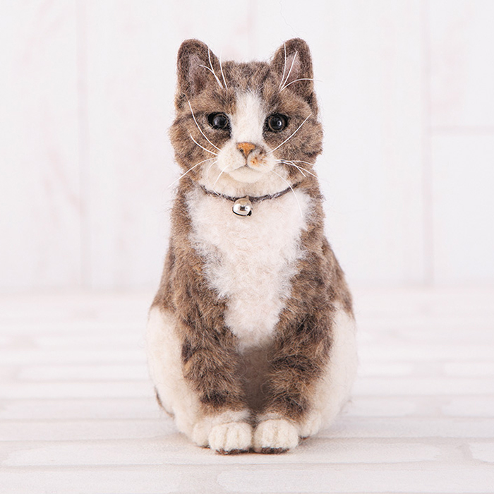 ハマナカ ニードルフェルトでつくる植毛キット キジトラ サバトラ 猫