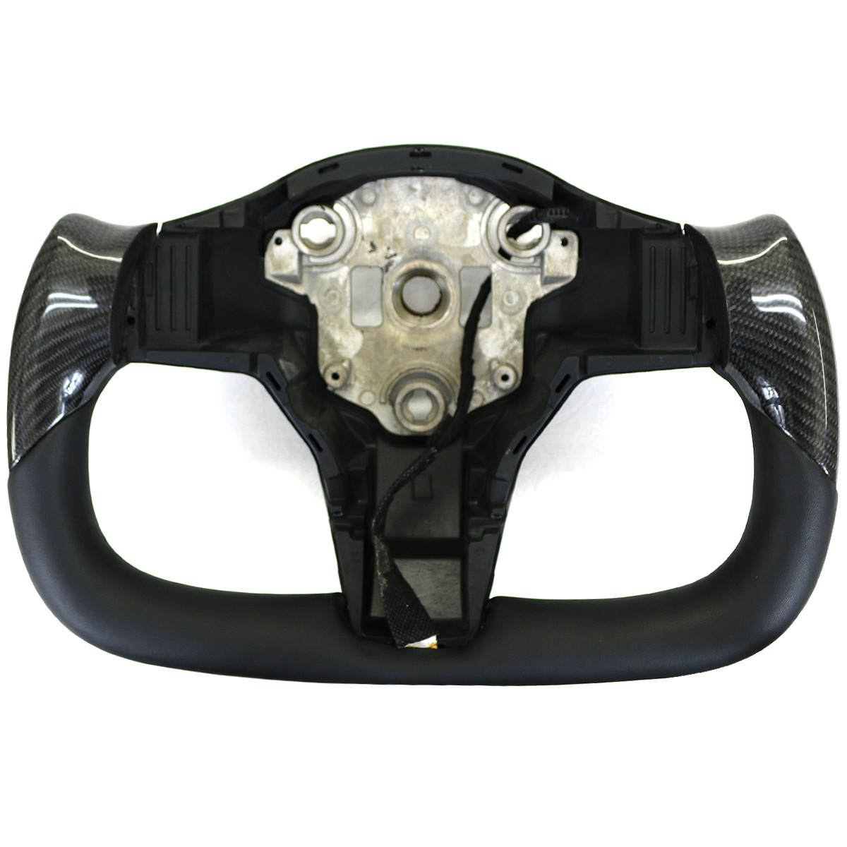 テスラ モデルY モデル3 ヨーク ハンドル PVCレザー カーボンブラック