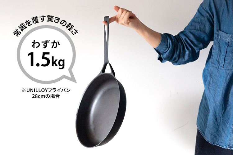 UNILLOY（ユニロイ） フライパン 内径28cm 鋳鉄パン 直火・IH対応 軽量