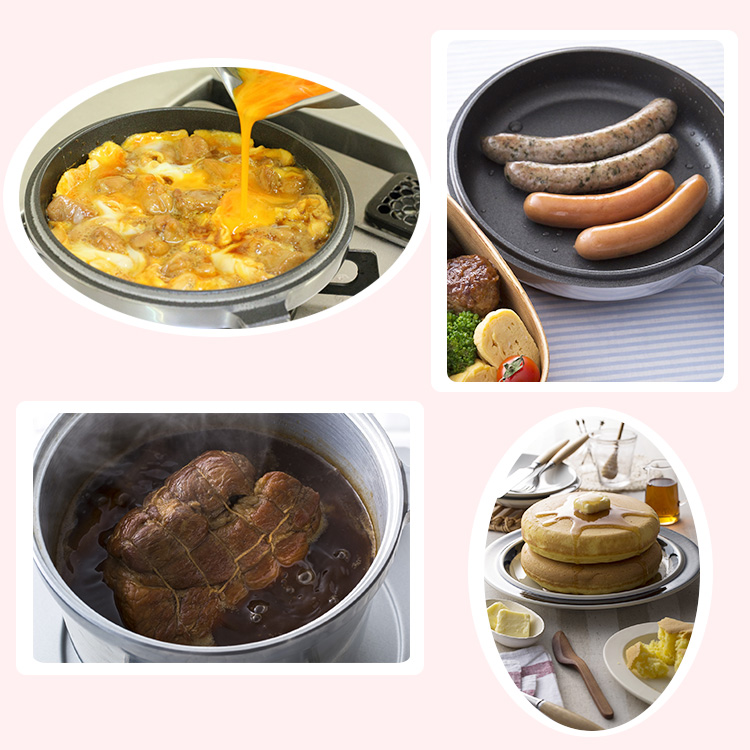 HAL Series 無水鍋 えありミニセット 16.5cm 取手あり2点セット（IH