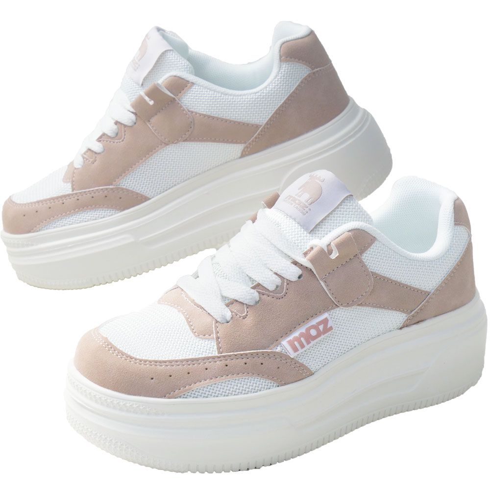 moz（モズ） 爆買 レディース 厚底 スニーカー 白軽量 ボリューム