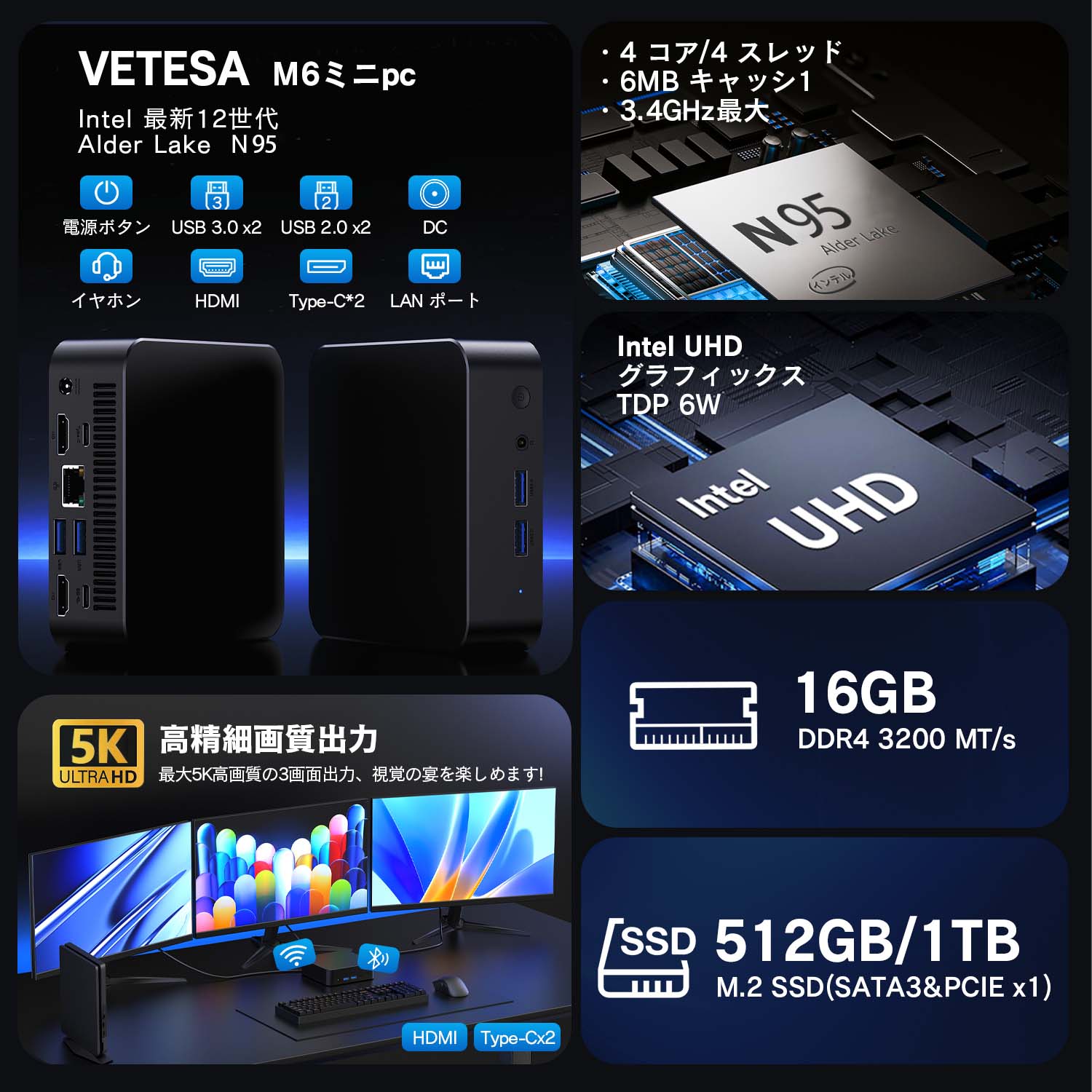 VETESA デスクトップパソコン インテル Intel 第12世代 AlderLake 最大