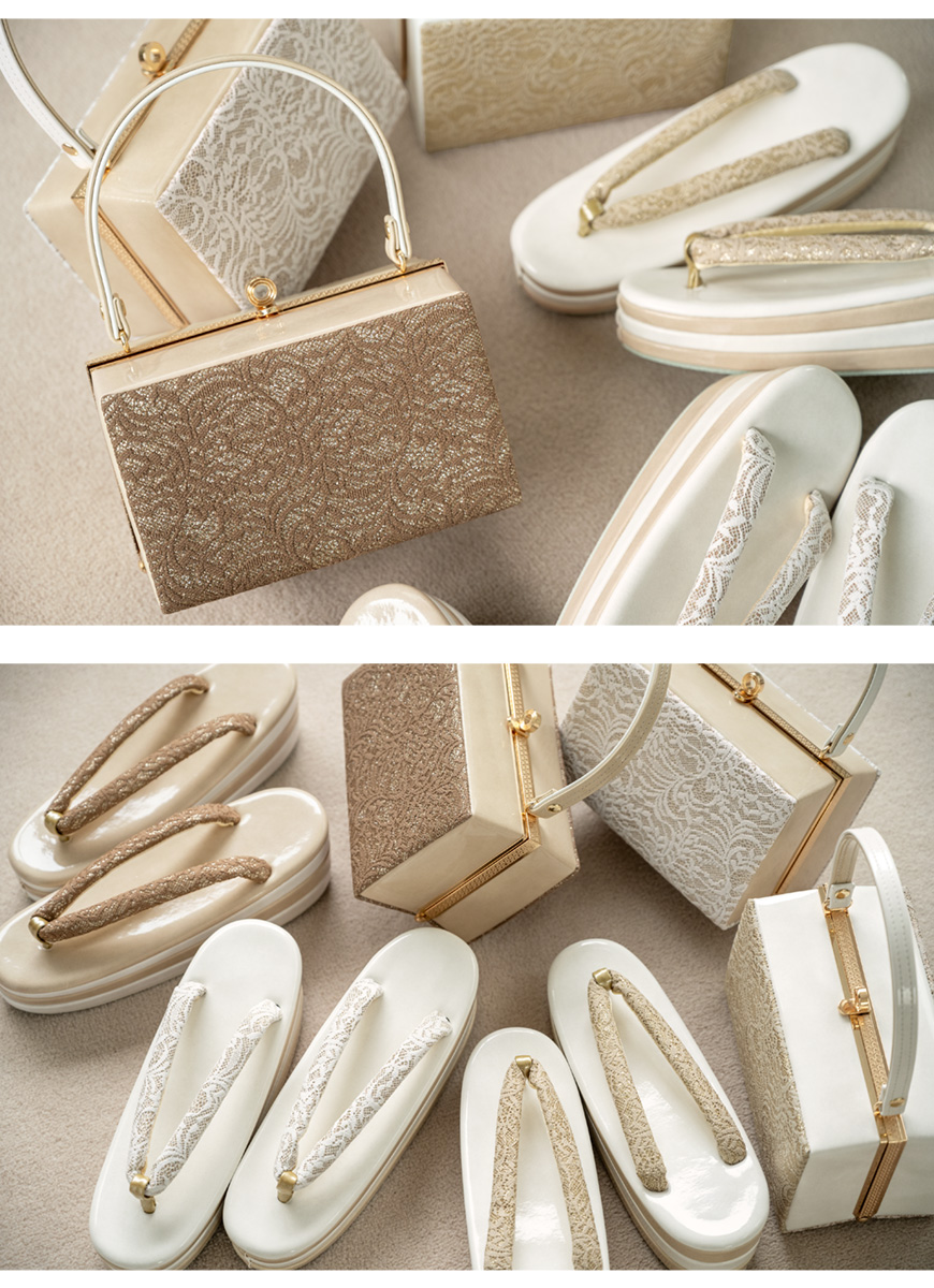 SOUBIEN（創美苑） 草履バッグセット 成人式 振袖 卒業式 白 ベージュ