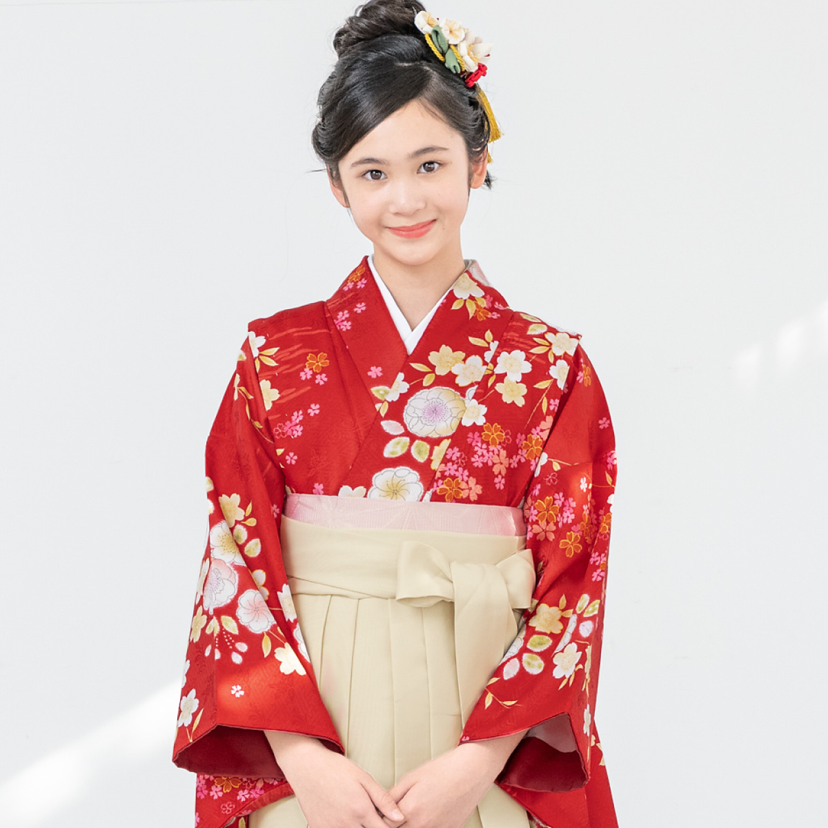 SOUBIEN（創美苑） 袴セット 卒業式 小学生 女の子 ジュニア 赤 黒 青