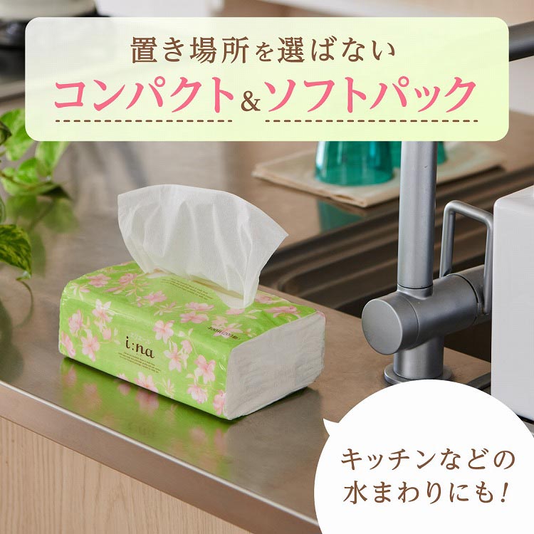 エリエール i：na(イーナ) ティシュー ソフトパック ( 400枚(200組)*6
