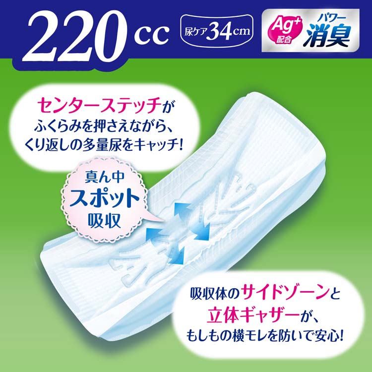 ライフリー さわやかパッド 220cc 女性用 尿ケアパッド 34cm ( 40枚入