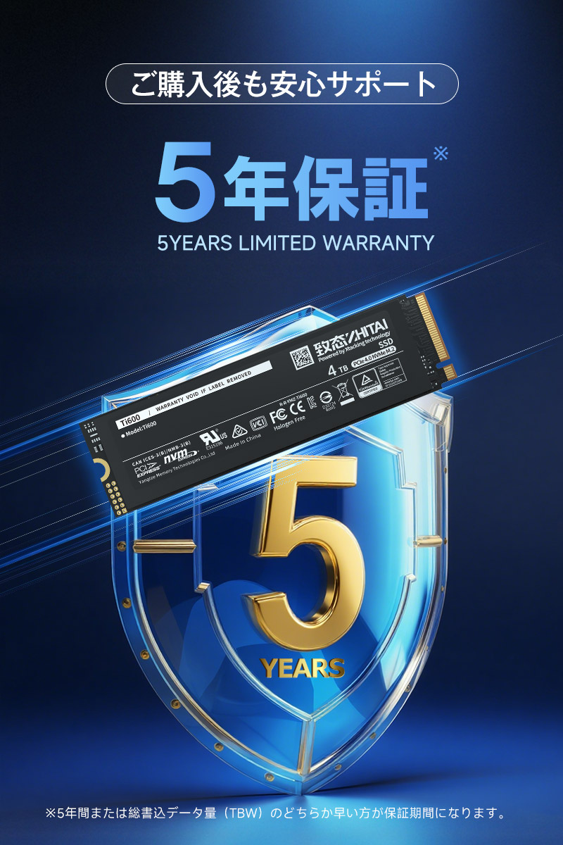 ZHITAI YMTC ZHITAI 4TB 内蔵SSD M.2 2280 R:7000MB/s W:6000MB/s PCIe