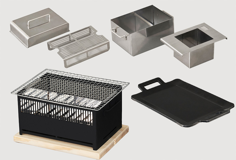 炭焼き器 ステンレス グリル HotCamp ＋Base フルセット 耐熱黒塗装