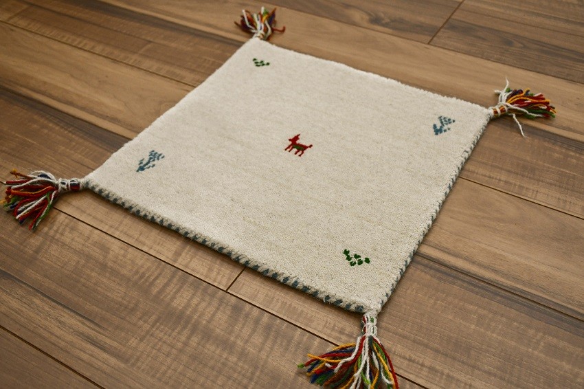 ギャベ ギャッベ ラグ マット 40×40 ウール 絨毯 アウトレット 座布団