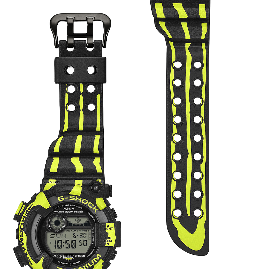G-SHOCK フロッグマン ミスジヤドクガエル 縦縞模様 蛍光グリーン GW