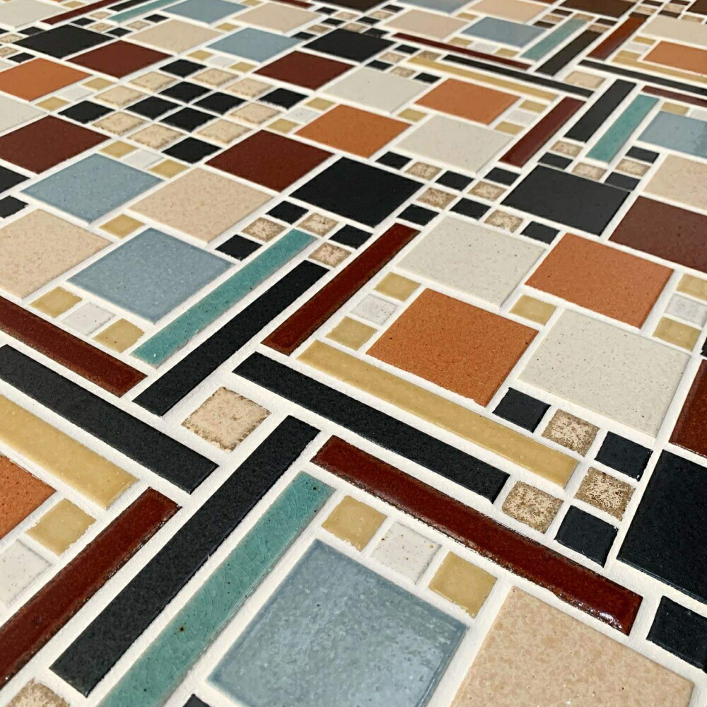 古窯変 モザイクタイル シート 25角 和風 アンティーク 大正 ロマン