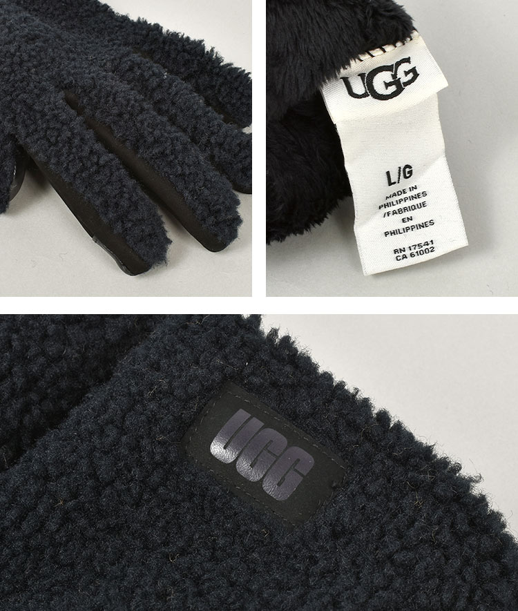 UGG（アグ） グローブ 手袋 ボア メンズ スマホ対応 防寒 防風 暖かい