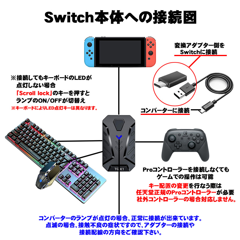 ゲーム4点セット キーボードマウス コンバーター マウスパッド [T