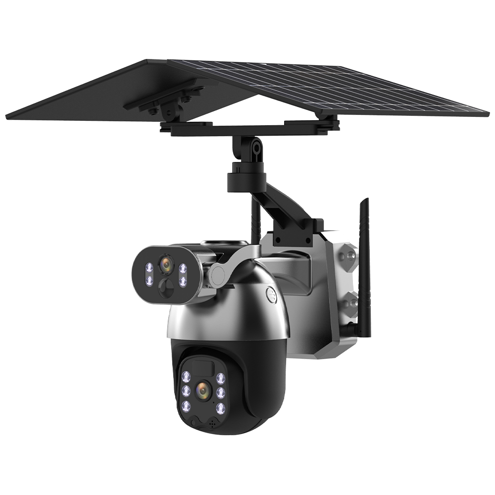 防犯カメラ 屋外 家庭用 ソーラー 300万画素 デュアルレンズ