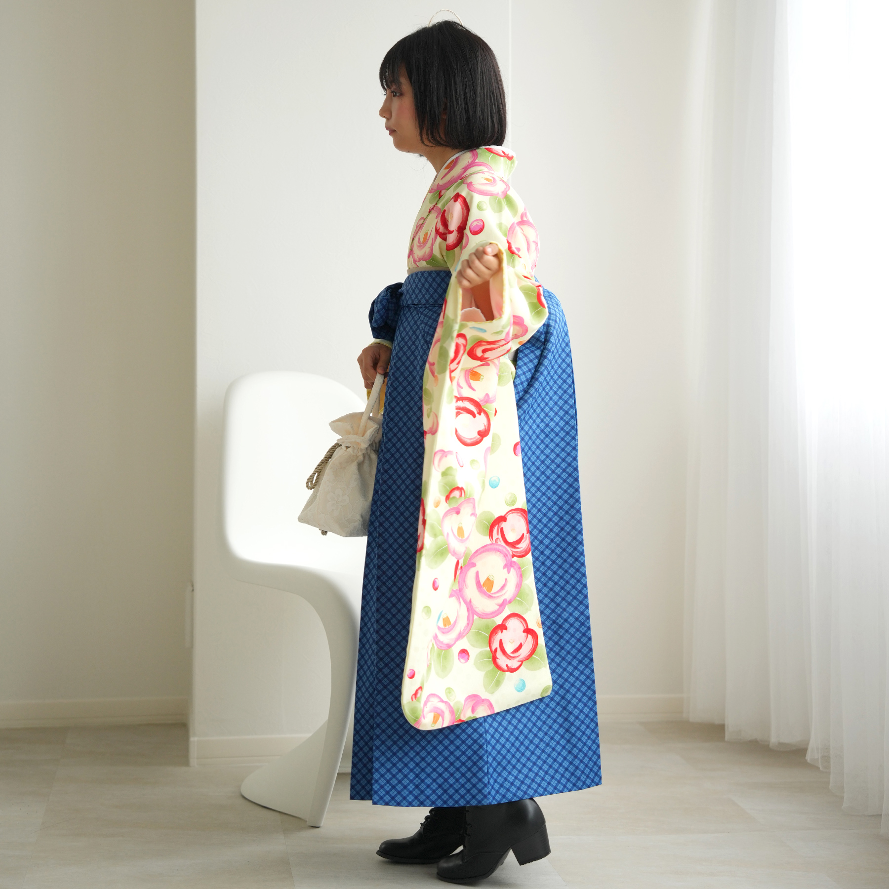 袴 レンタル 小学生 2尺袖着物 15点セット pom ponette / ポンポネット