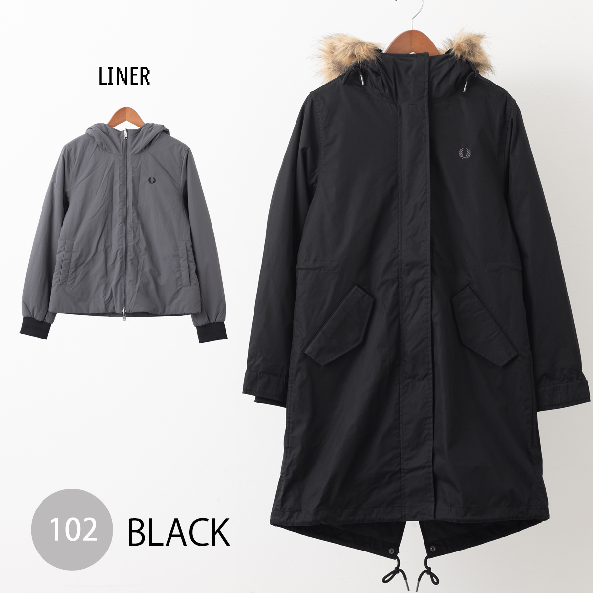 FRED PERRY（フレッドペリー） レディース モッズコート フィッシュ