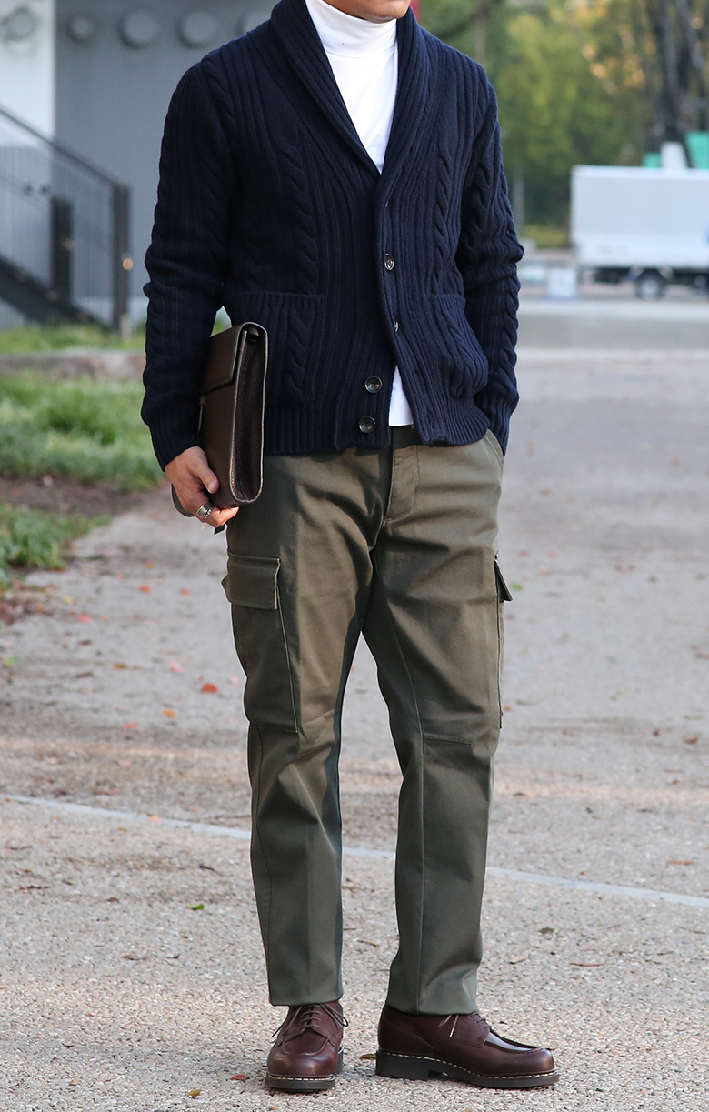 BAFY（バフィー） ケーブルニット カーディガン ショールカラー