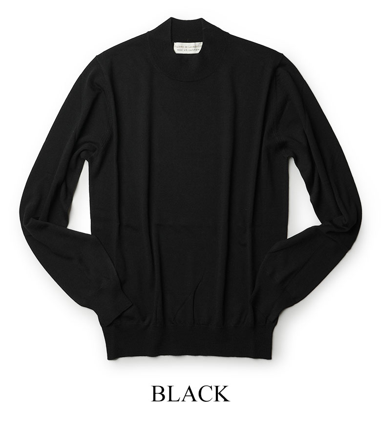 フィリッポデローレンティス ニット モックネック ハイゲージ 18ゲージ