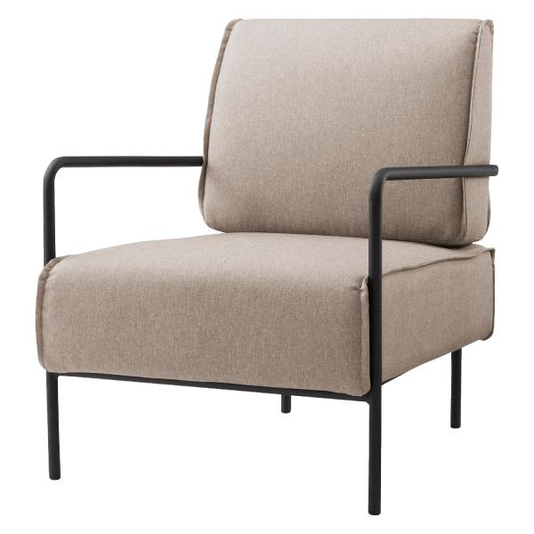 東谷 ラウンジチェア ソファ 一人掛け スチール ファブリック 肘掛け