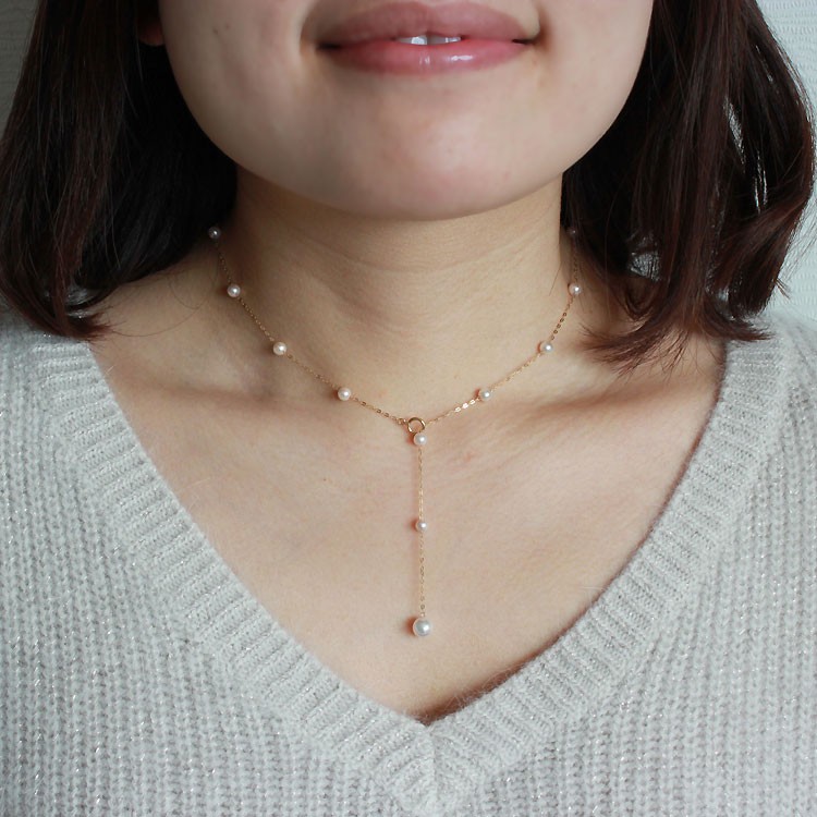 ベビーパール 真珠 ネックレス あこや真珠 パール K18 / PT850