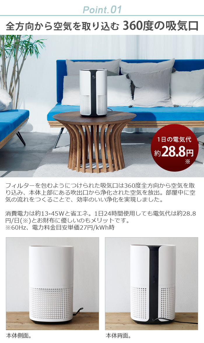 duux 空気清浄機 空気清浄器 18畳 ニオイ PM2.5 花粉 デュクス